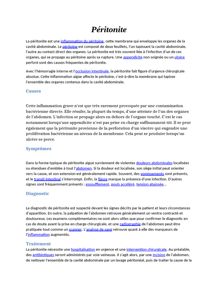 Péritonite | PDF