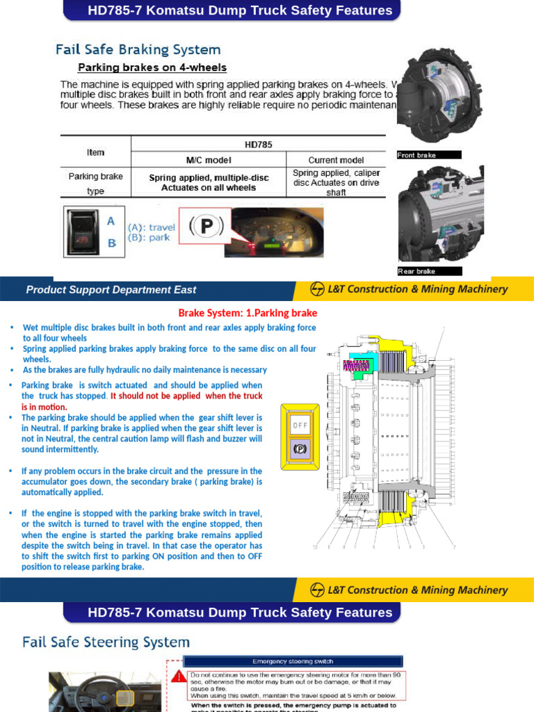 Komatsu Safety Features of HD785-7 Dump Truck. | PDF