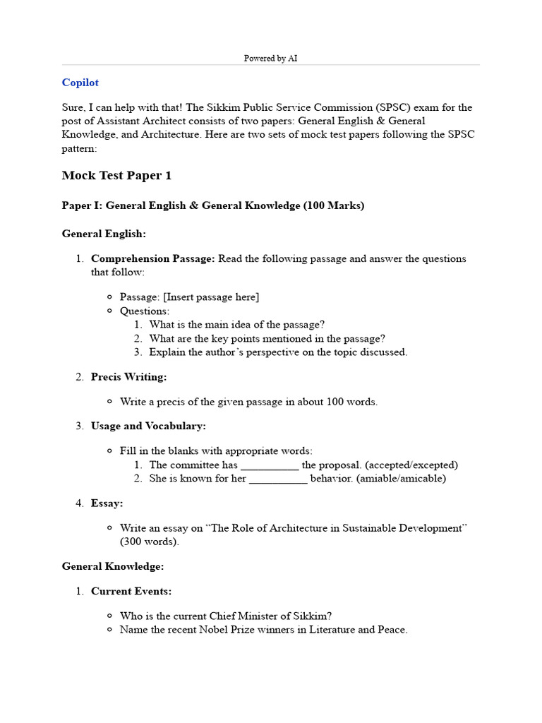 Ai Generated Question Pdf