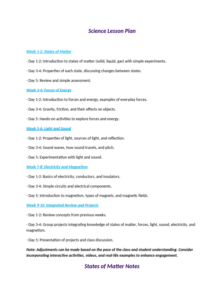 Science Lesson Plan-WPS Office | PDF | Force | Science & Mathematics
