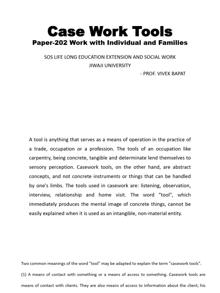 Case Work Tools | PDF