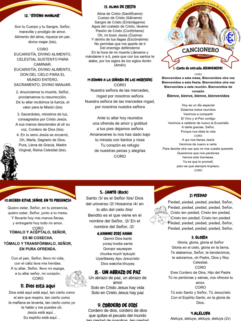 Cancionero de Novena A Nuestra Se-Ora de La Merced | PDF