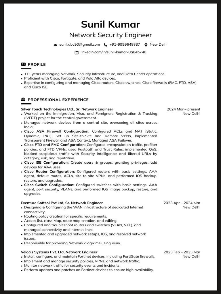 Sunil Kumar FlowCV Resume 20240829 | PDF