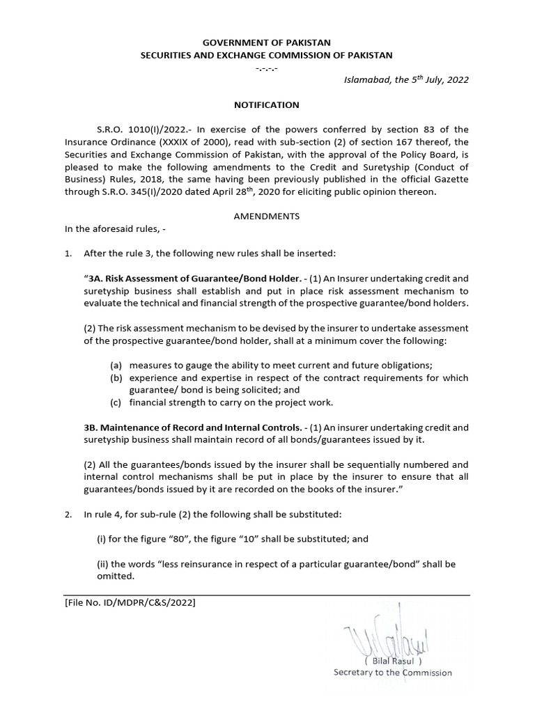 Notification Amendment in CS Rules 2018 | PDF | Finance & Money Management