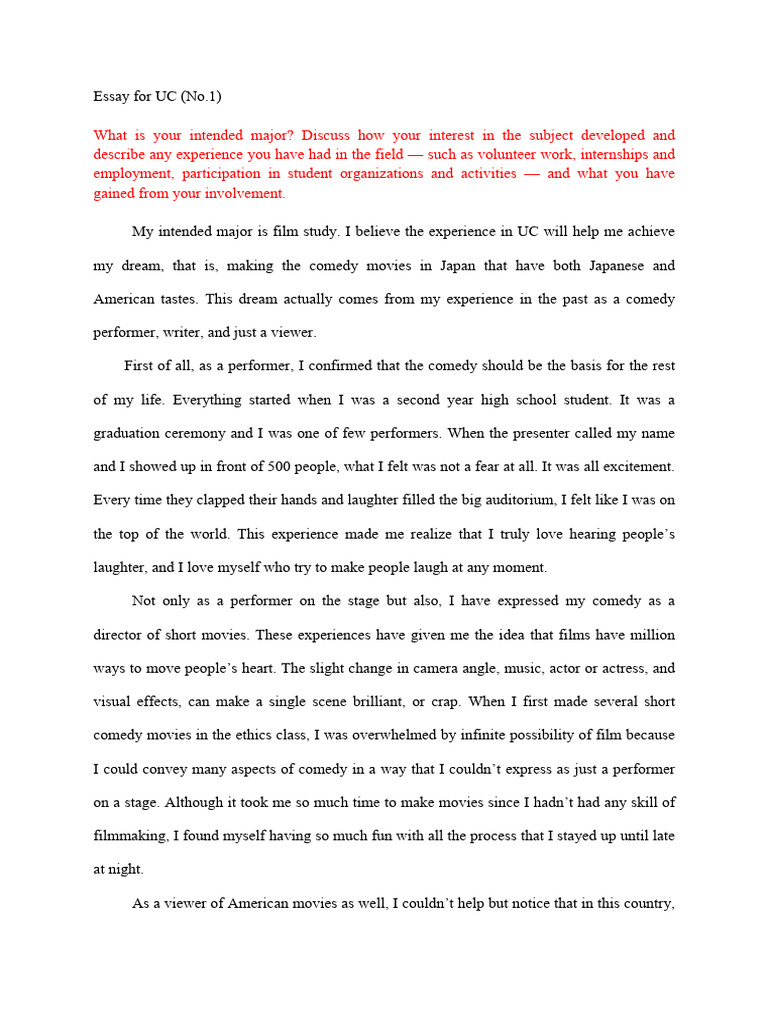 UC Essay-1 | PDF