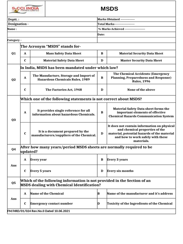 MSDS | PDF