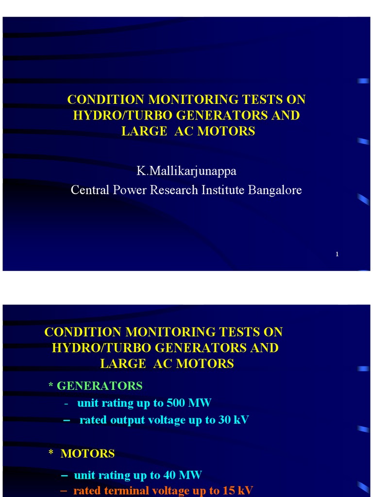 Condition Monitering On Motors and Generators PDF Insulator