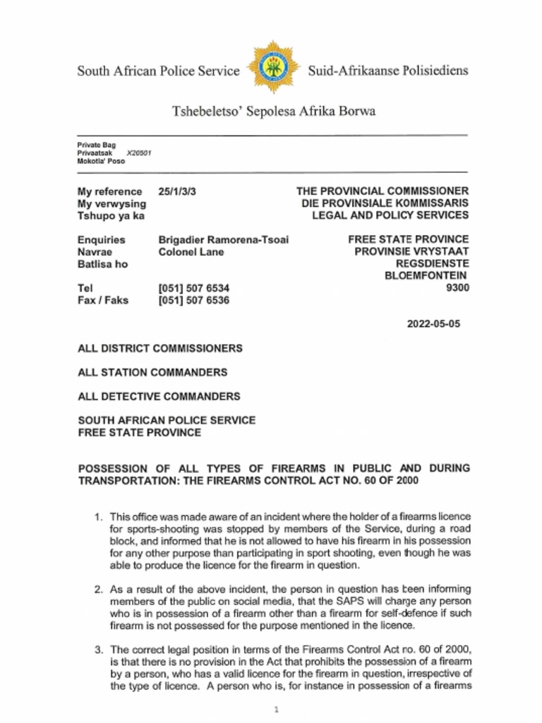 Transportation and Carry of Firearms | PDF