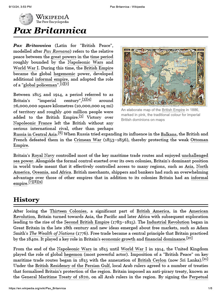 Pax Britannica - Wikipedia | PDF
