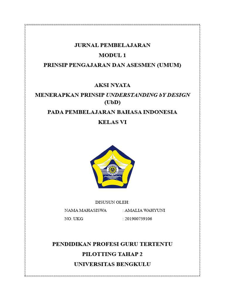 Jurnal Pembelajaran Modul 1: UbD | PDF | Pedagogy | Teaching