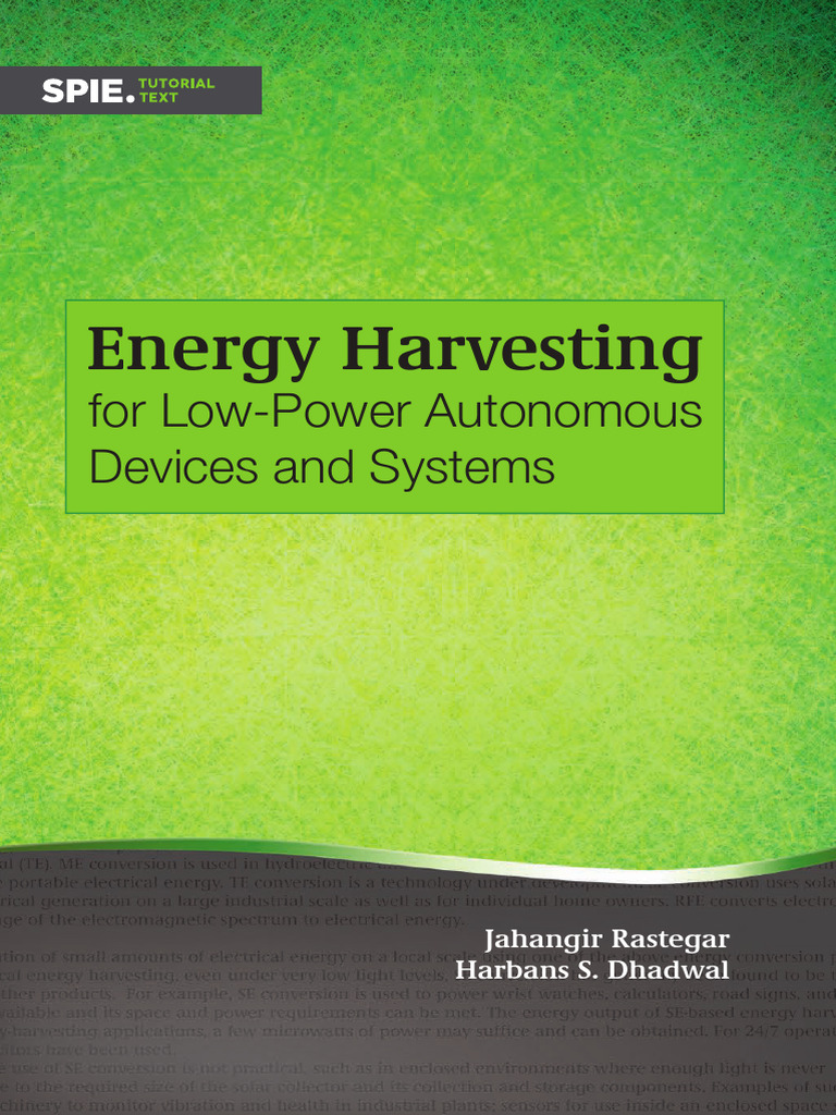 Energy Harvesting For Low-Power Autonomous Devices and Systems (2017) | PDF