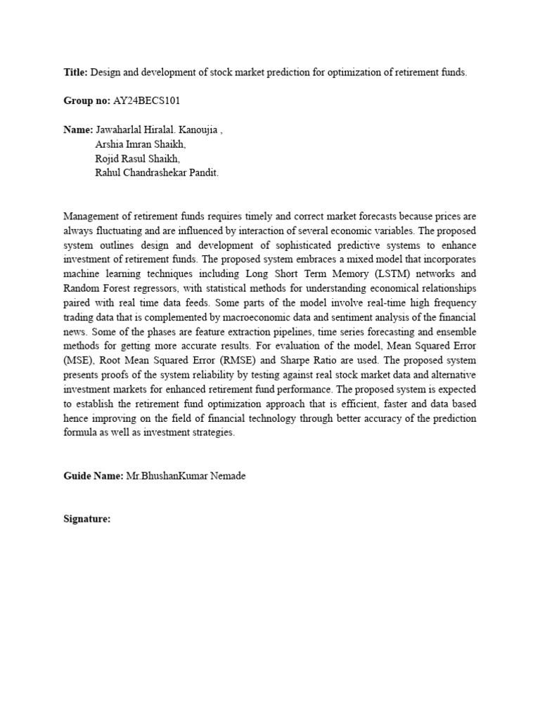 Major Project Abstract | PDF