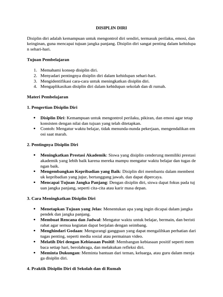 teknik meningkatkan disiplin diri saat belajar