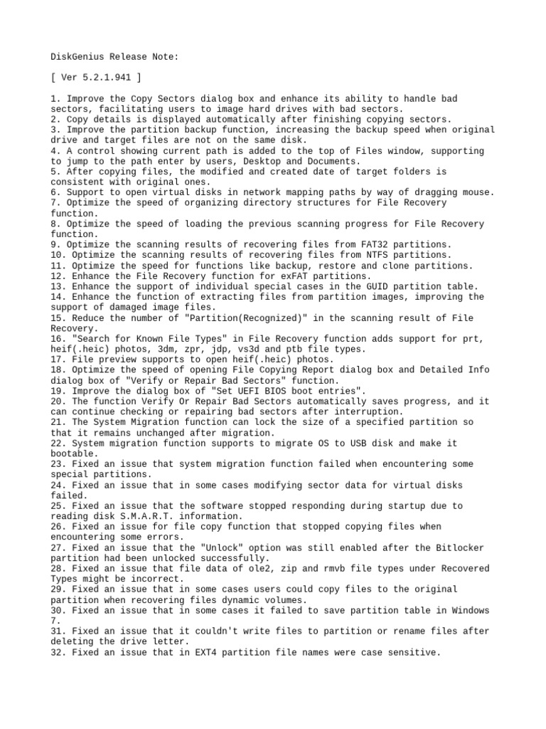 Releasenote | PDF