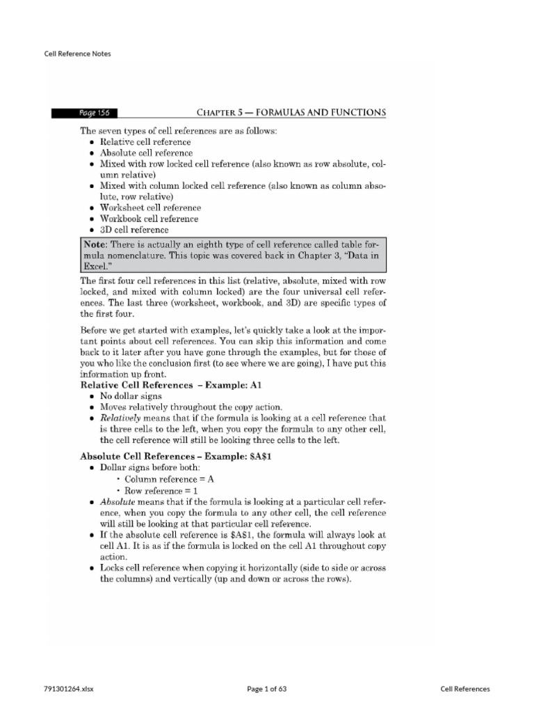 Cell Reference | PDF