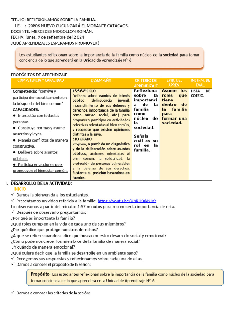 Reflexión sobre la Familia en la Educación | PDF | Familia | Salud y ...