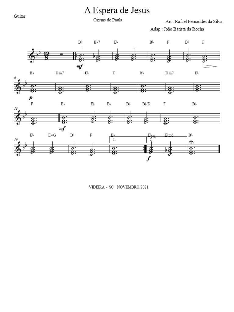 A Espera de Jesus - Guitar | PDF