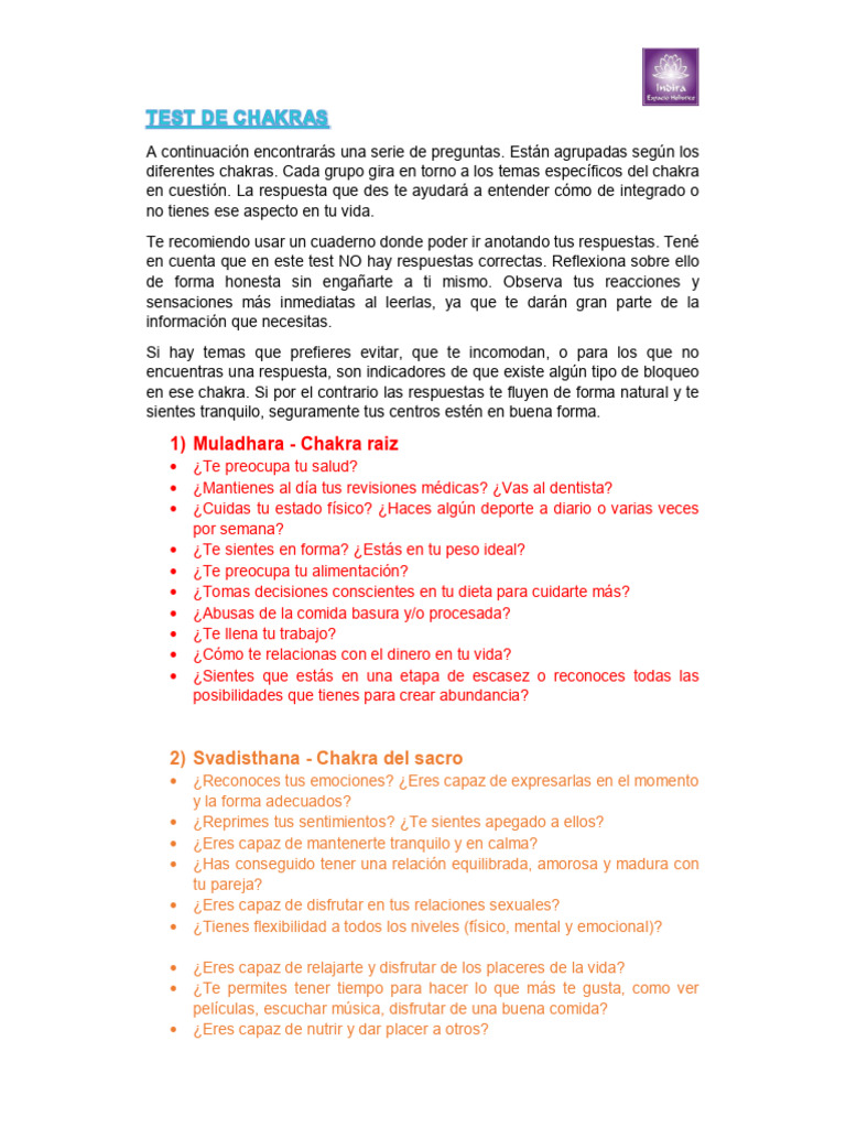 Test de Chakras | PDF