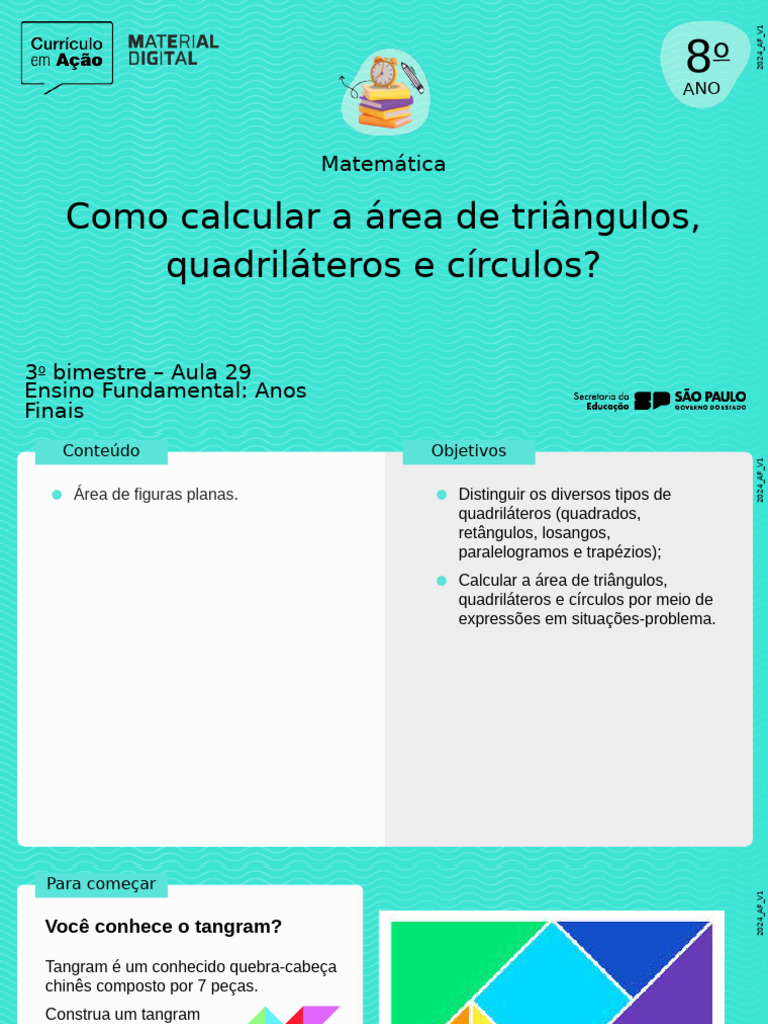 Aula 29 - Como calcular a área de triângulos, quadriláteros e círculos ...