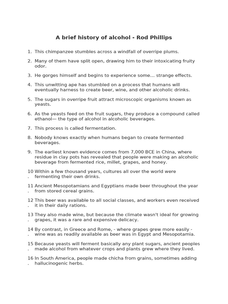 A Brief History of Alcohol | PDF