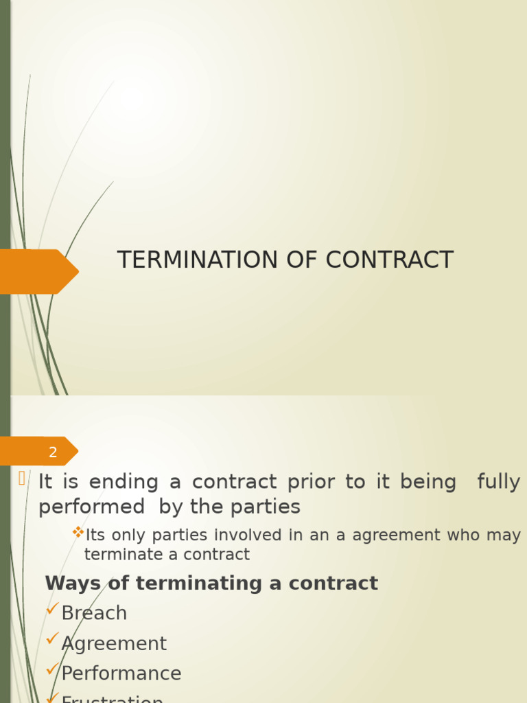 BQS 2203 Terminating Contracts | PDF