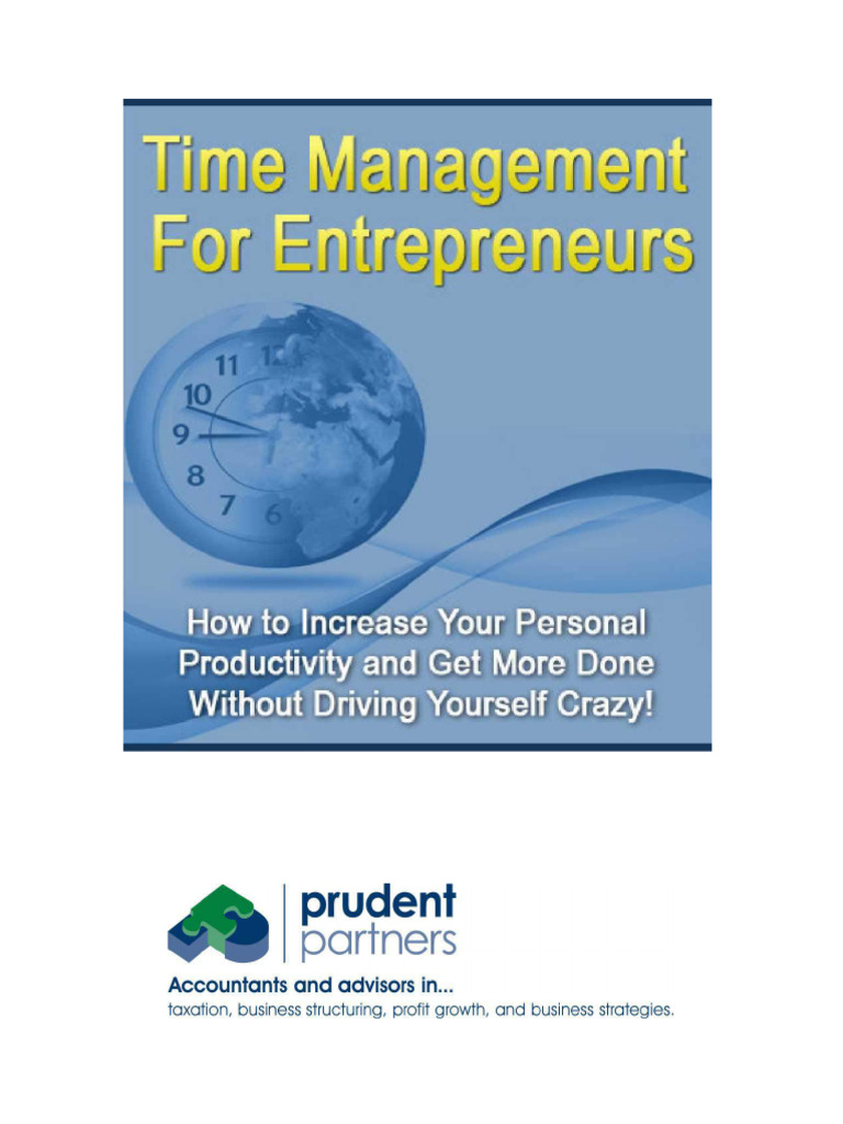 Time Management For Entrepreneurs - Prudent Partners | PDF