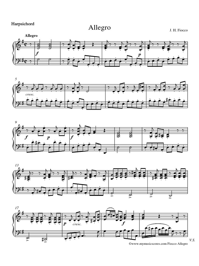 Fiocco allegro orchestra harpsichord pdf