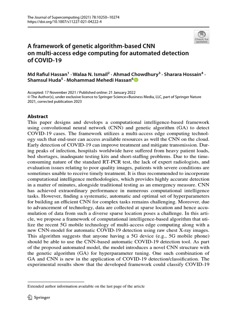 A Framework of Genetic Algorithm Based CNN On Multi Access Edge ...
