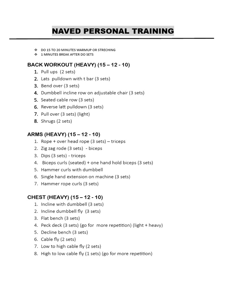 Naved Personal Training | PDF