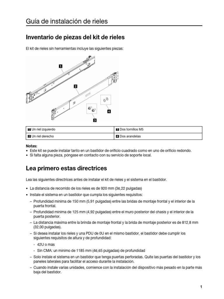 Guía de Instalación de Rieles | PDF | Computers | Technology & Engineering