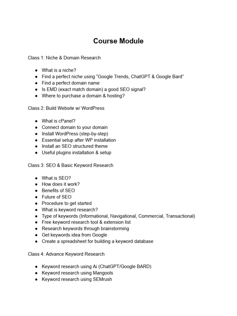 Digital Marketing Course in Bangladesh Module From WarriorsBD | PDF