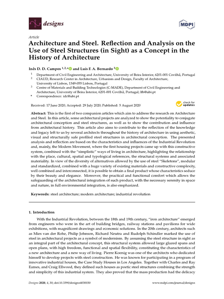 Architecture and Steel Reflection and Analysis On | PDF