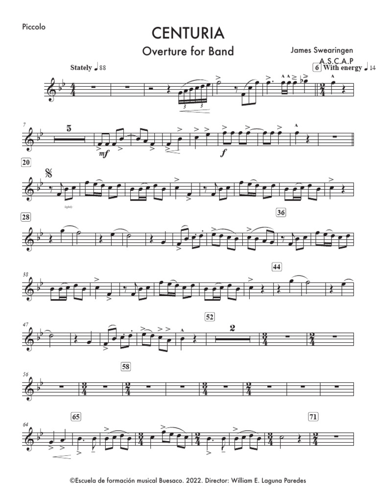 CENTURIA James Swearingen - Piccolo | PDF