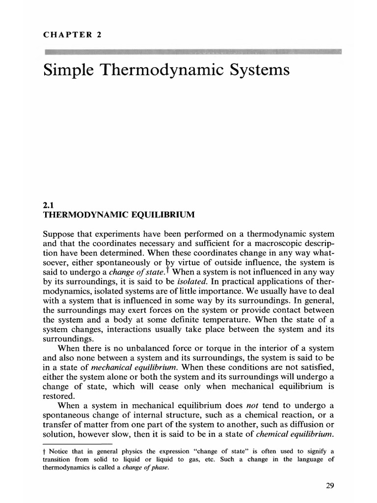 Zemansky Dittman Heat And Thermodynamics Chapter 2 Systems Theory Chemical Engineering