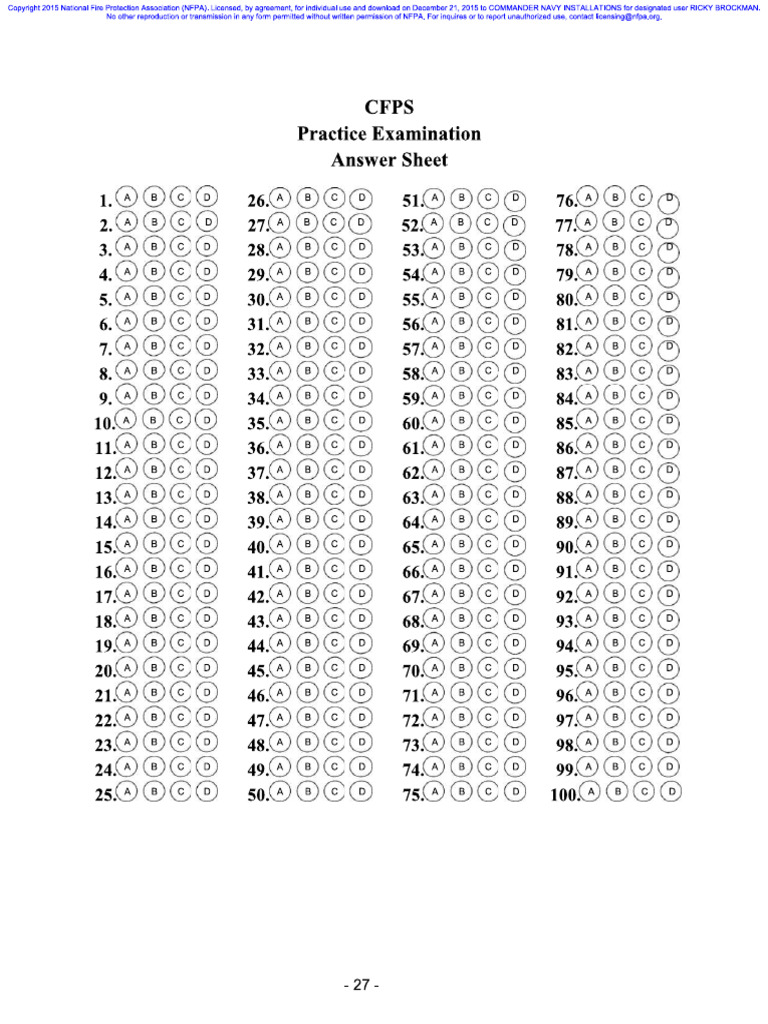 Answer Sheet | PDF