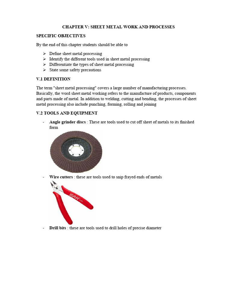 CHAPTER V Sheet Metal Work and Processes | PDF | Sheet Metal ...
