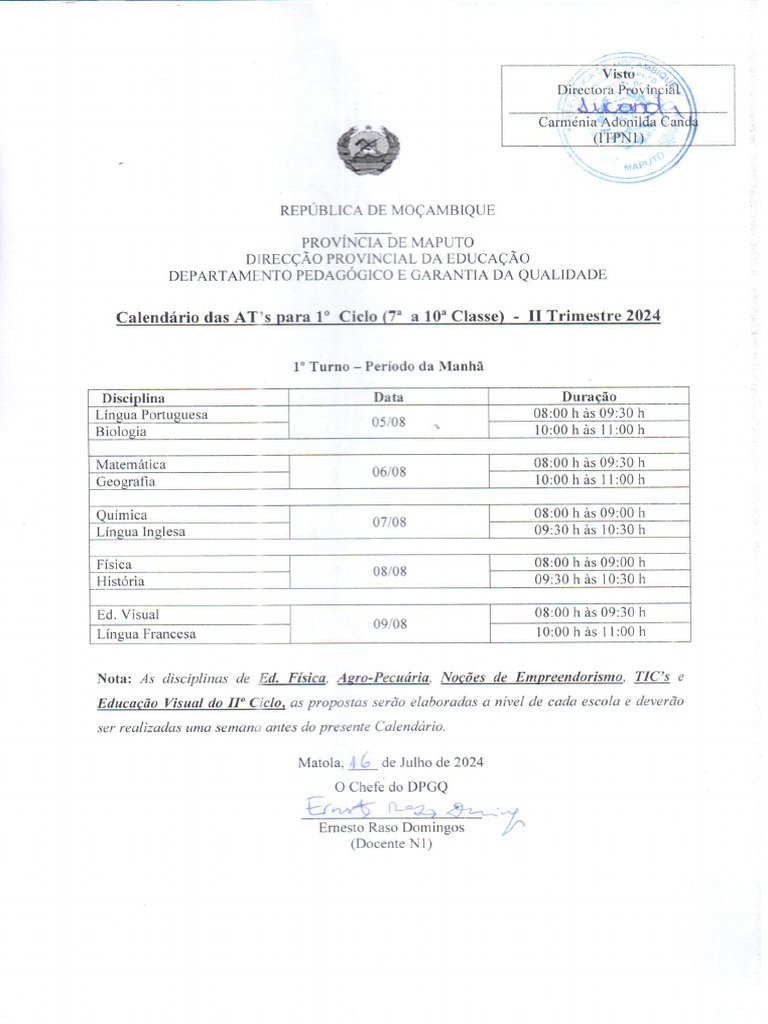Calendario de At's II-trimestre 2024 | PDF