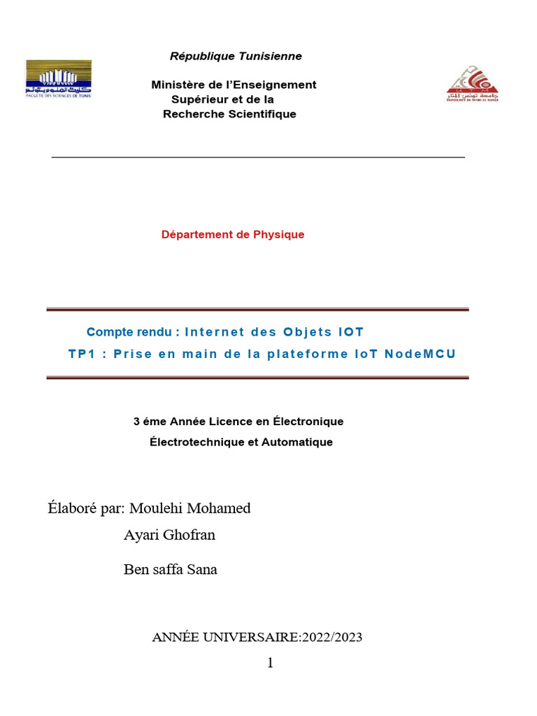 tp1 Iot | PDF