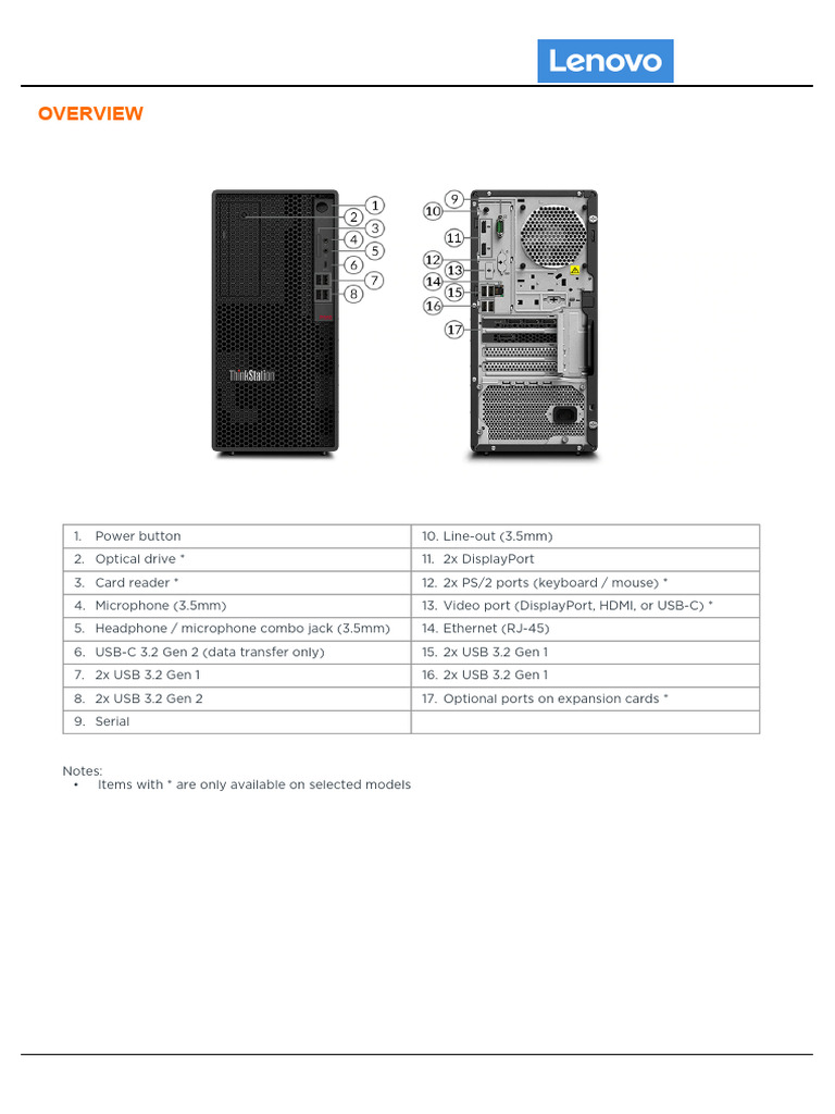 ThinkStation P350 Tower Spec | PDF