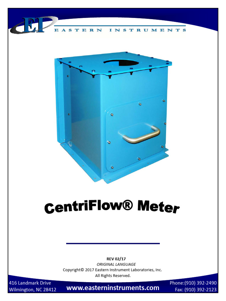 CentriFlow BWS Meter Manual | PDF