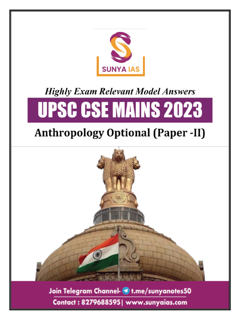 Anthro PYQ - 2023 - Paper II - Solved - Sunya IAS - F | PDF