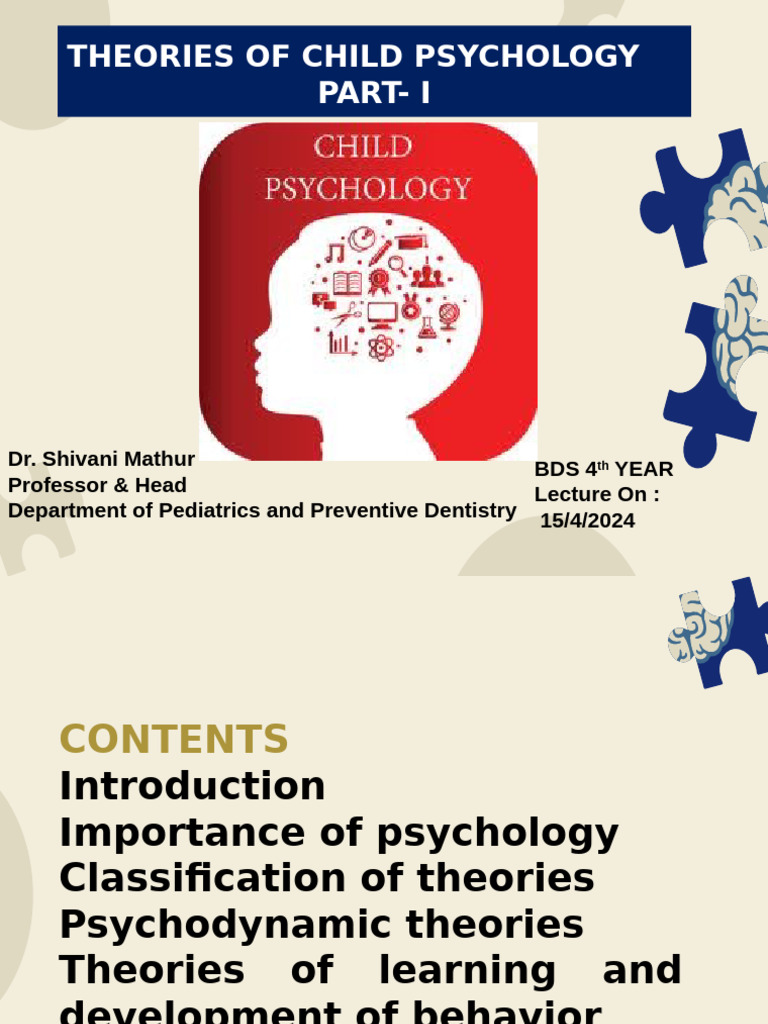Theories of Child Psychology Part - 1 | PDF