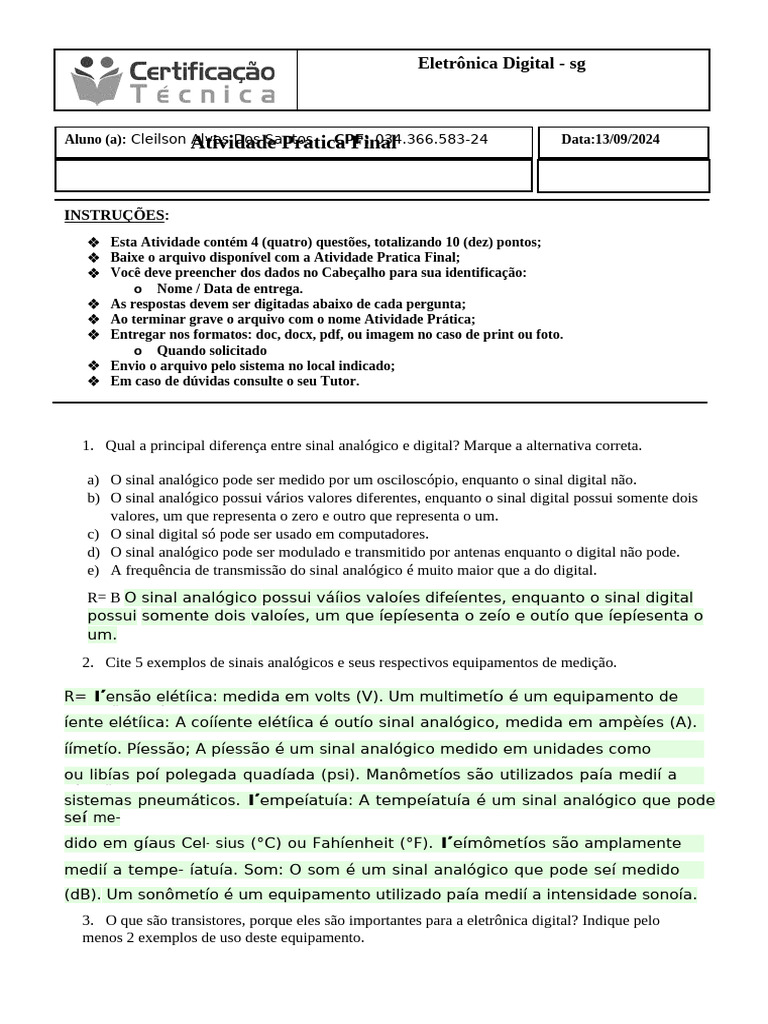 Atividade Pratica Final Eletronica Digital Sg Pdf