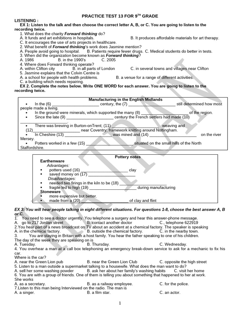 Practice Test 13 ST | PDF