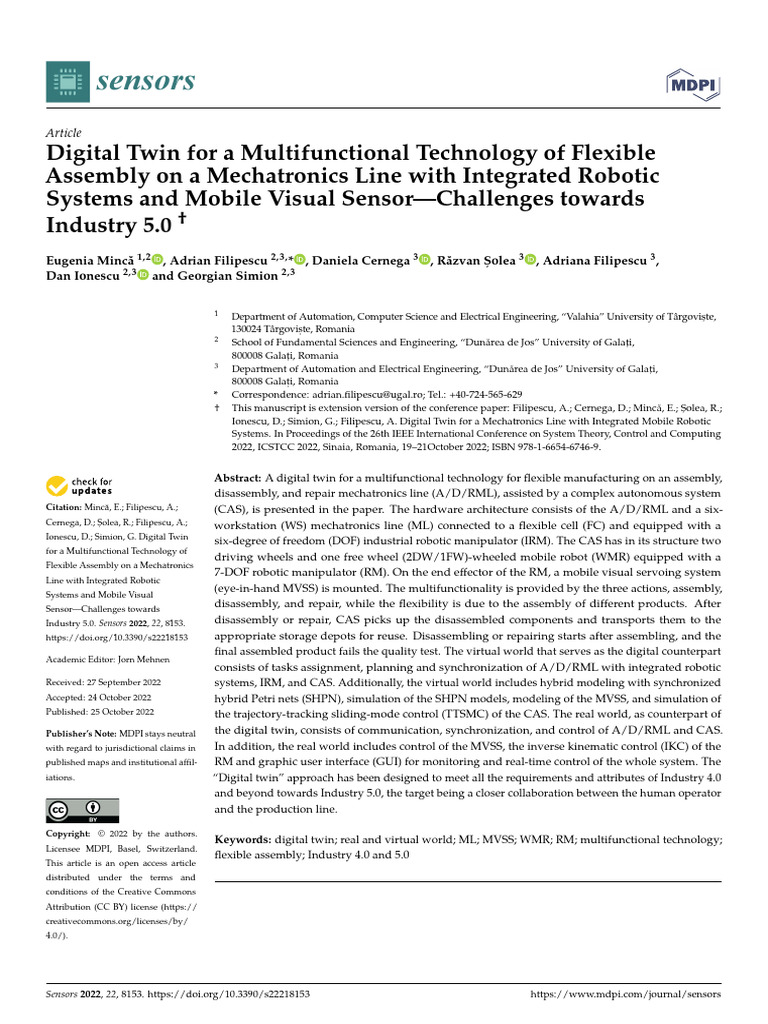 Digital Twin For A Multifunctional Technology of Flexible | PDF ...