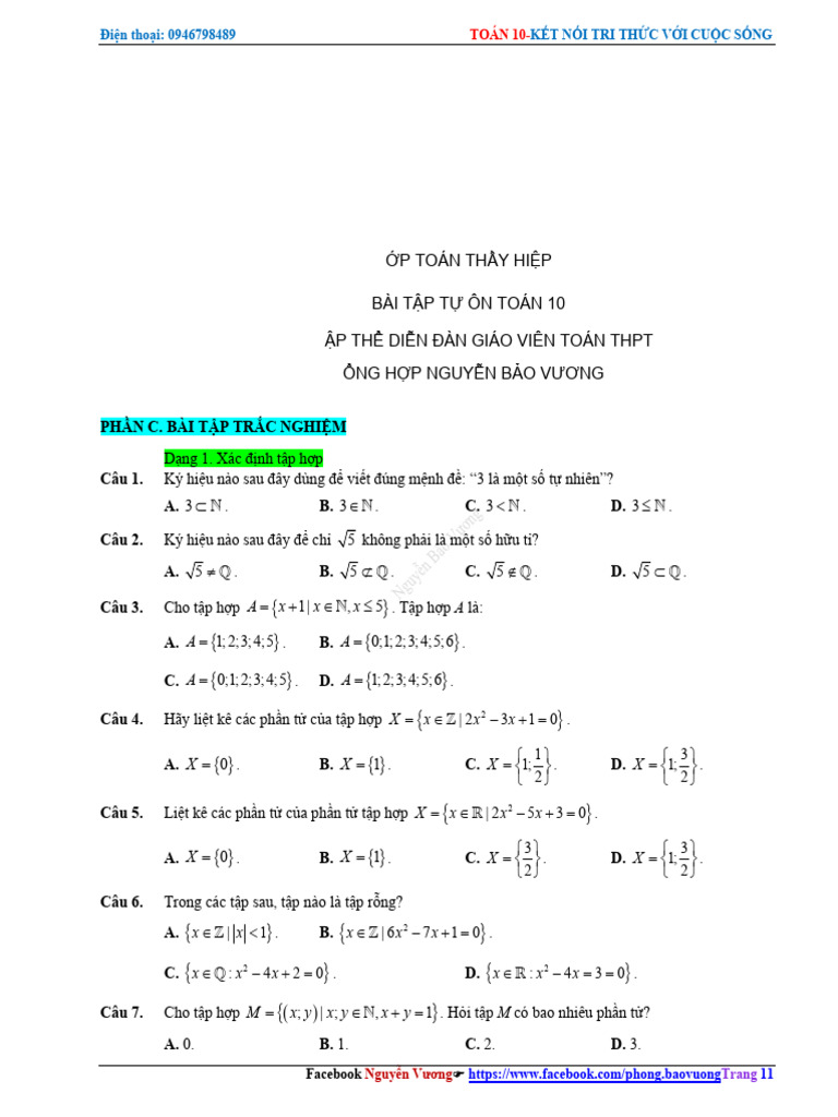 File de Tong Hop On Chuong Menh de Tap Hop | PDF