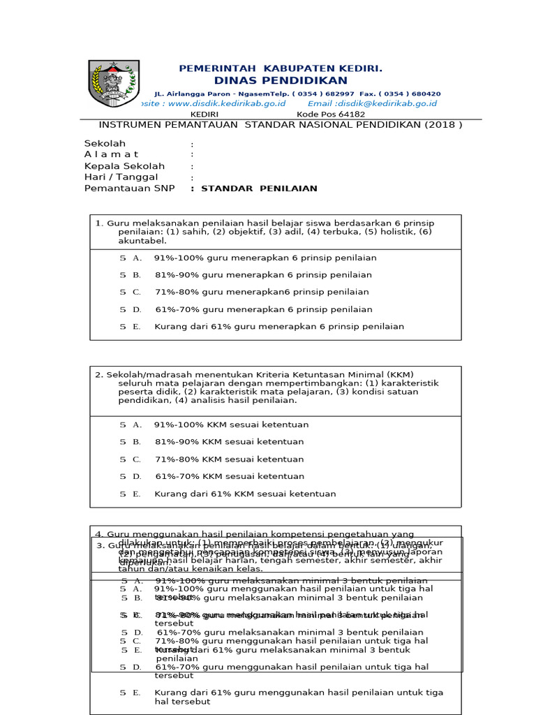 Instrumen s penilaian valid pdf