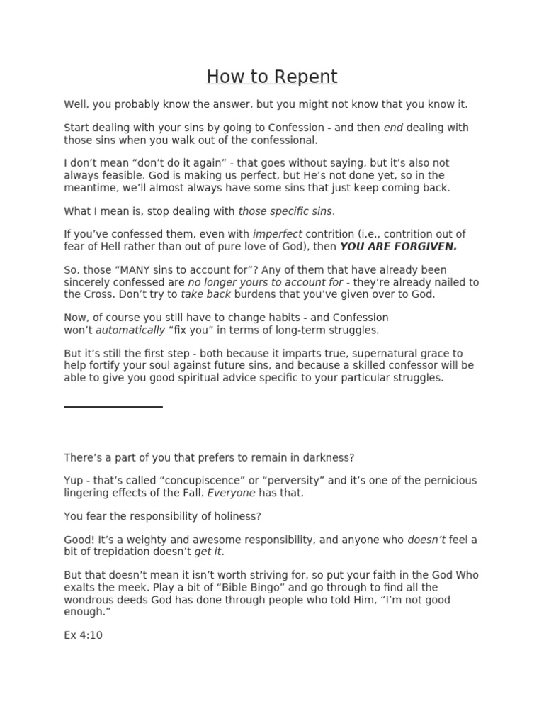 How To Repent | PDF