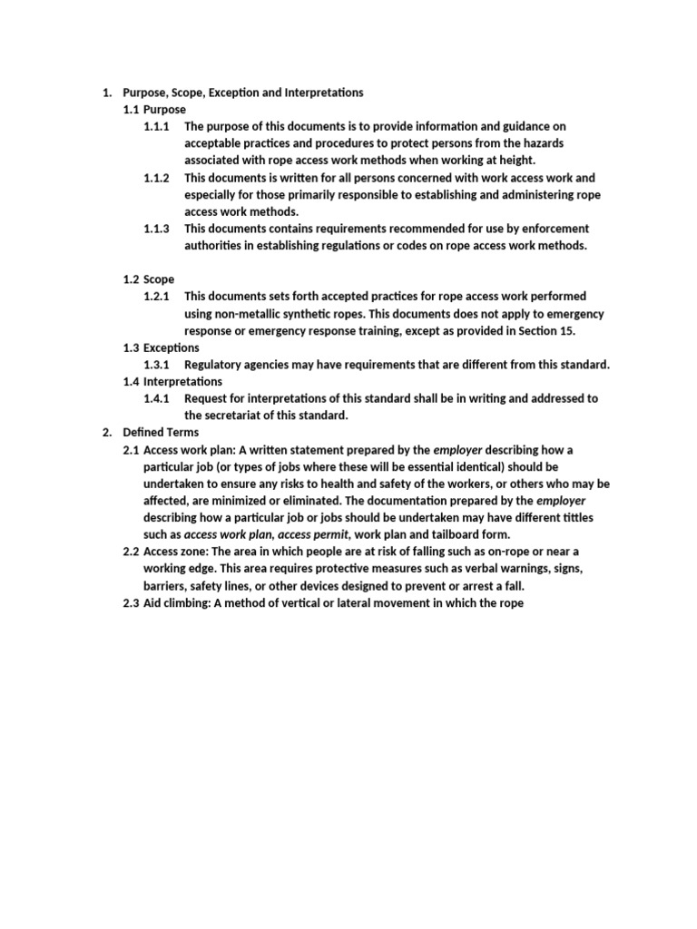 Rope Access Procedures | PDF