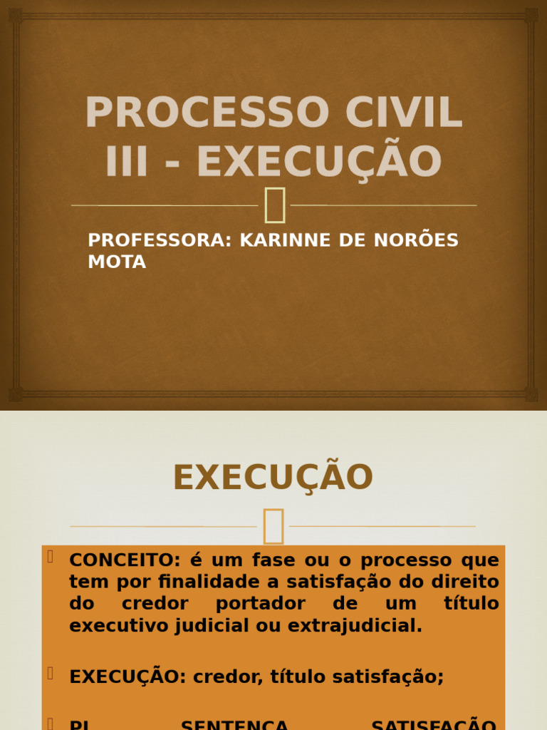Conceitos Iniciais de Execução | PDF